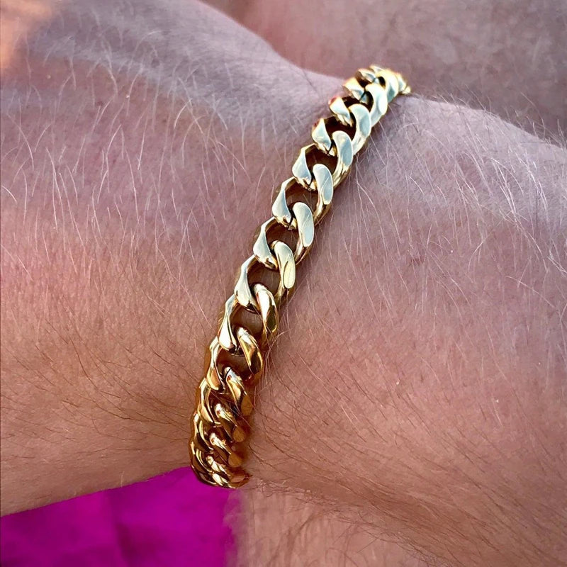 Pulseira Estilo Corrente em Aço Inoxidável