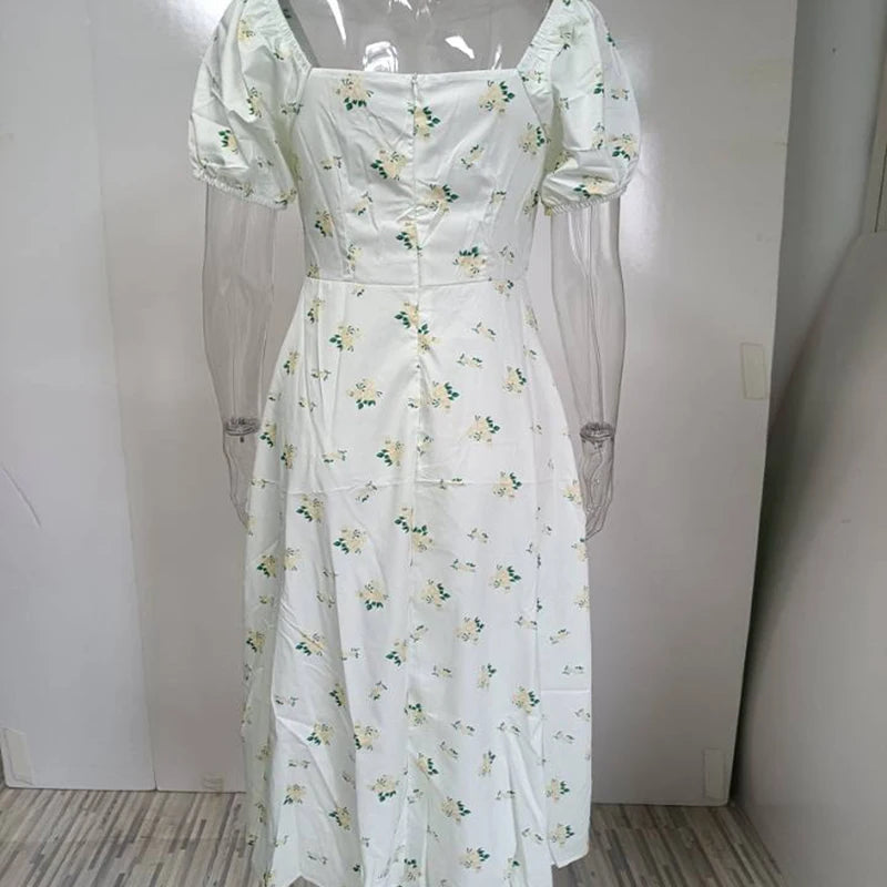 Vestido Floral Moda Europeia